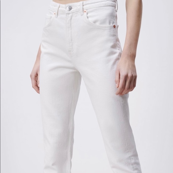 White Zara slim fit high rise jeans - Picture 3 of 5